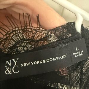 New York & Company Black Lace Chemise